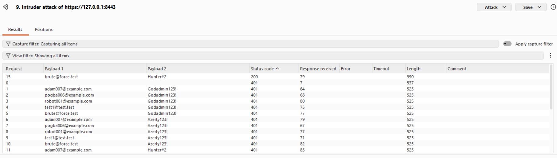 burpsuite cluster bomb resultat